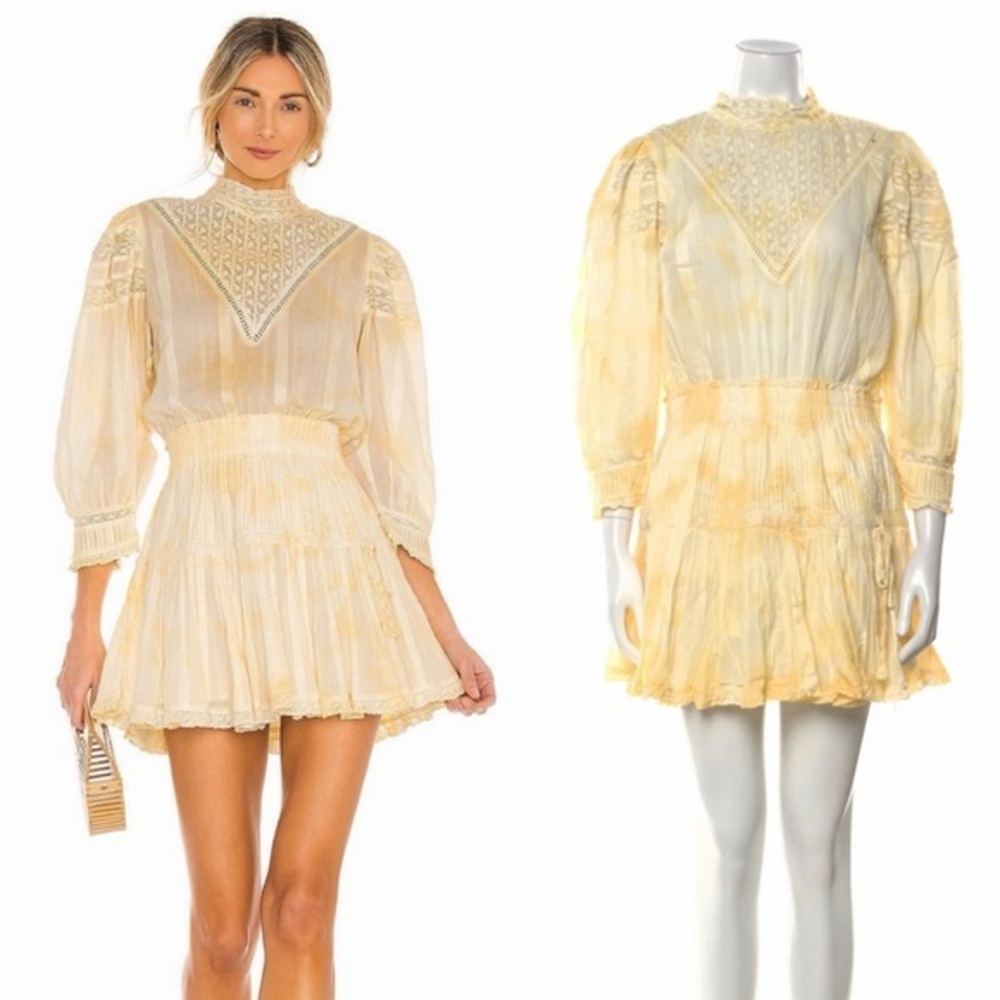 LoveShackFancy Viola in Lemon Drop Hand Dye Dress